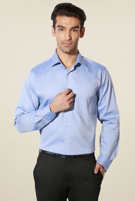 Van Heusen Baby Blue Regular Fit Cotton Shirt Van Heusen Baby Blue Regular Fit Cotton Shirt