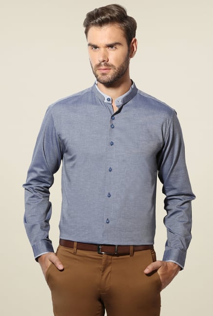 Van Heusen Stone Blue Slim Fit Shirt Van Heusen Stone Blue Slim Fit Shirt