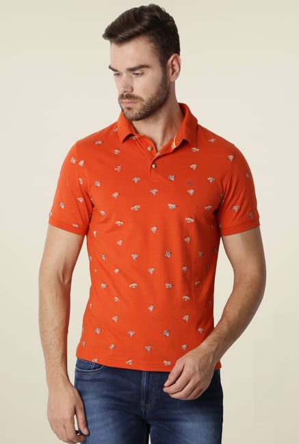 Peter England Orange Slim Fit T-Shirt Peter England Orange Slim Fit T-Shirt