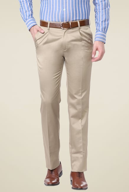 Allen Solly Beige Mid Rise Trousers Allen Solly Beige Mid Rise Trousers