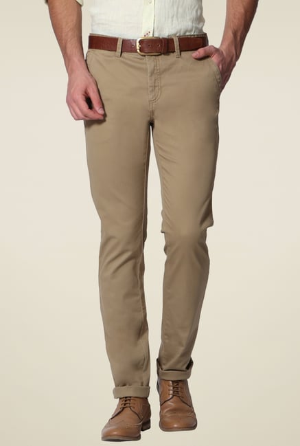 Allen Solly Brown Slim Fit Trousers Allen Solly Brown Slim Fit Trousers