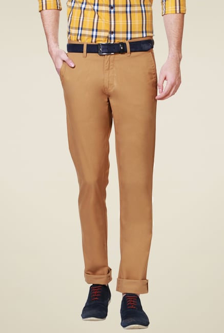 Allen Solly Tan Mid Rise Trousers Allen Solly Tan Mid Rise Trousers