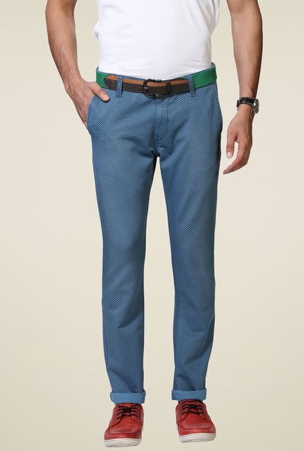 People Blue Printed Trousers People Blue Printed Trousers