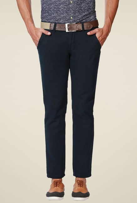 People Navy Cotton Trousers People Navy Cotton Trousers
