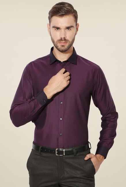 Van Heusen Purple Solid Shirt Van Heusen Purple Solid Shirt