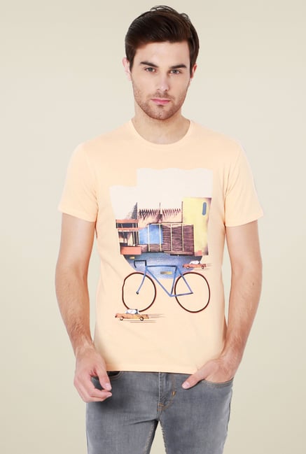 Van Heusen Peach Crew Neck T-Shirt Van Heusen Peach Crew Neck T-Shirt