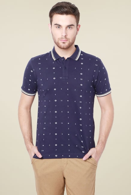 Van Heusen Dark Blue Slim Fit Polo T-Shirt Van Heusen Dark Blue Slim Fit Polo T-Shirt