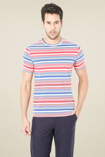 Van Heusen Blue & Red Crew Neck T-Shirt Van Heusen Blue & Red Crew Neck T-Shirt