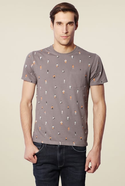 Van Heusen Taupe Crew Neck T-Shirt Van Heusen Taupe Crew Neck T-Shirt