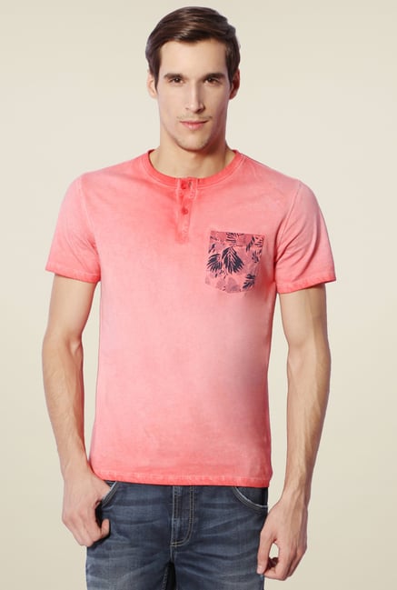 Van Heusen Orange Henley T-Shirt Van Heusen Orange Henley T-Shirt
