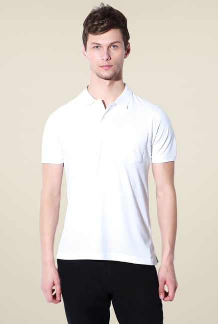 Van Heusen White Regular Fit Polo T-Shirt Van Heusen White Regular Fit Polo T-Shirt