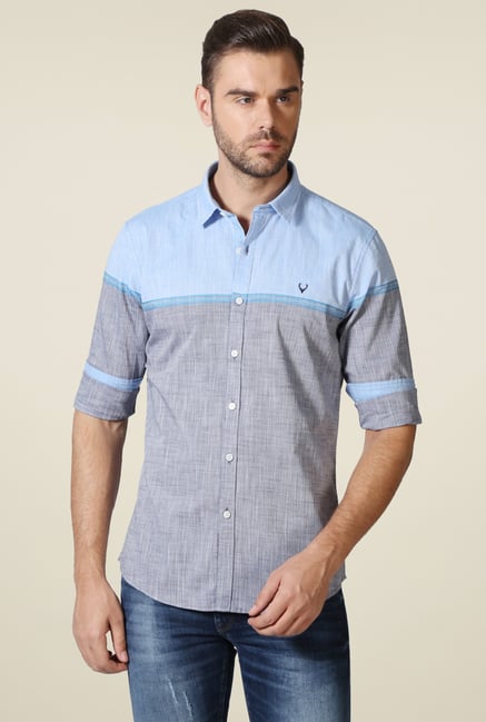 Allen Solly Grey Shirt Collar Full Sleeves Shirt Allen Solly Grey Shirt Collar Full Sleeves Shirt