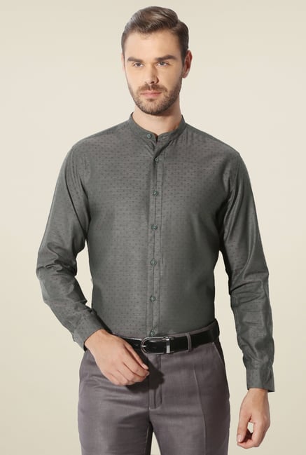 Van Heusen Dark Grey Cotton Shirt Van Heusen Dark Grey Cotton Shirt