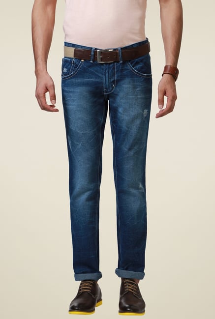 People Ink Blue Lightly Washed Slim Fit Jeans People Ink Blue Lightly Washed Slim Fit Jeans