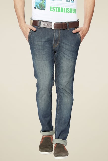 People Stone Blue Heavily Washed Jeans People Stone Blue Heavily Washed Jeans