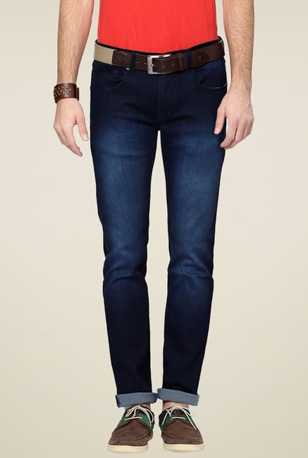 People Blue Slim Fit Mid Rise Jeans People Blue Slim Fit Mid Rise Jeans