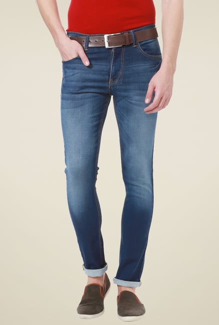 People Dark Blue Heavily Washed Jeans People Dark Blue Heavily Washed Jeans