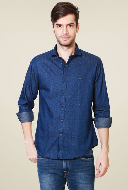 Van Heusen Dark Blue Slim Fit Shirt Van Heusen Dark Blue Slim Fit Shirt