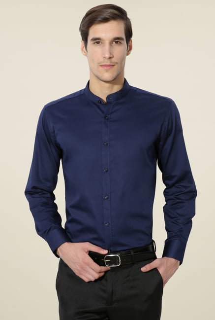 Van Heusen Navy Band Collar Shirt Van Heusen Navy Band Collar Shirt