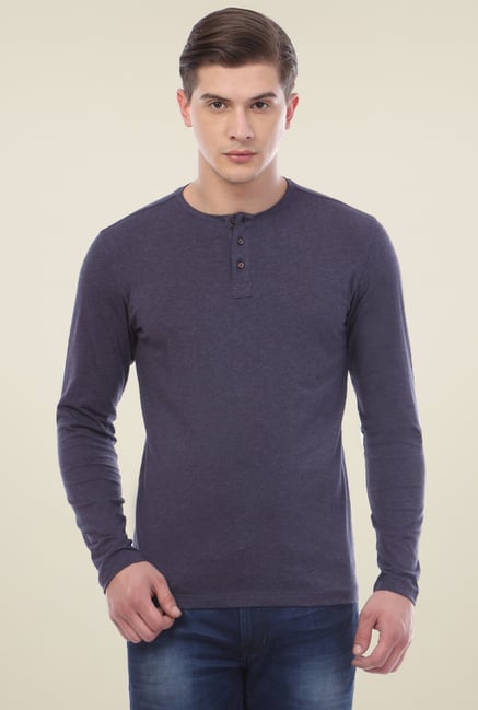 Van Heusen Navy Full Sleeves T-Shirt Van Heusen Navy Full Sleeves T-Shirt