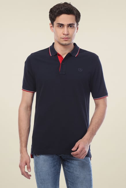 Van Heusen Navy Polo Solid T-Shirt Van Heusen Navy Polo Solid T-Shirt