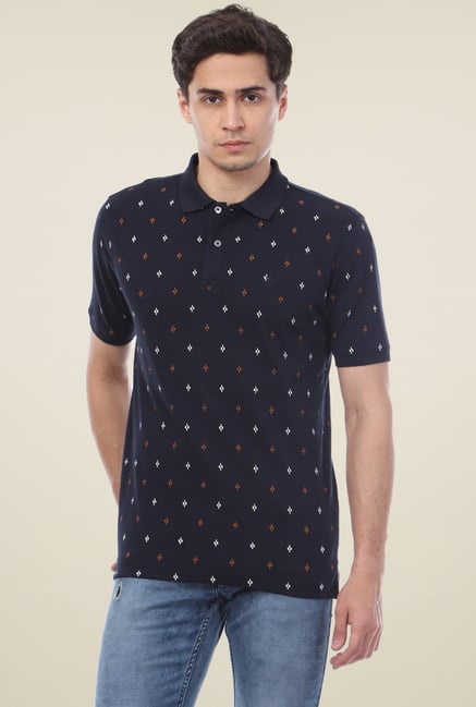 Van Heusen Navy Polo Half Sleeves T-Shirt Van Heusen Navy Polo Half Sleeves T-Shirt