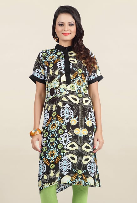 Jashn Multicolor Printed Crepe Kurta Jashn Multicolor Printed Crepe Kurta