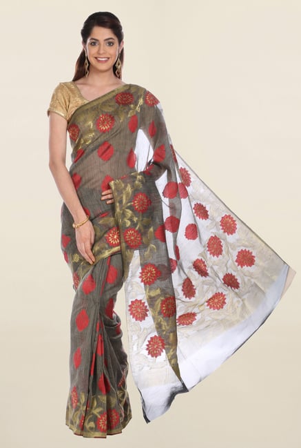 Jashn Grey Printed Saree Jashn Grey Printed Saree