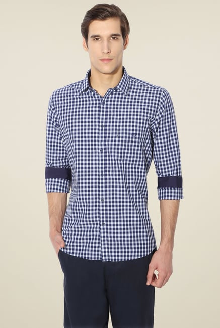Van Heusen Navy Full Sleeves Regular Fit Shirt Van Heusen Navy Full Sleeves Regular Fit Shirt