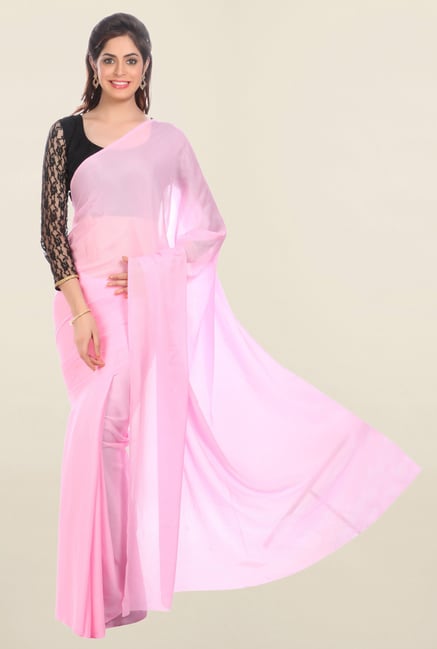 Jashn Pink Solid Saree Jashn Pink Solid Saree