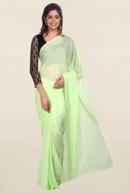Jashn Green Solid Saree Jashn Green Solid Saree