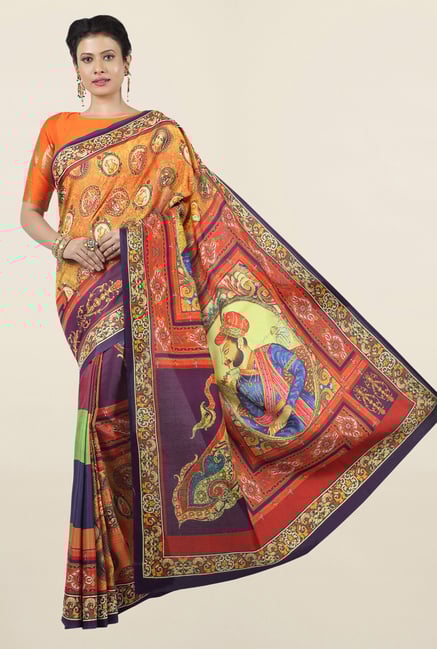Jashn Multicolor Printed Art Silk Saree Jashn Multicolor Printed Art Silk Saree