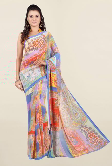 Jashn Multicolor Printed Georgette Saree Jashn Multicolor Printed Georgette Saree
