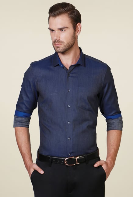 Allen Solly Navy Full Sleeves Shirt Allen Solly Navy Full Sleeves Shirt