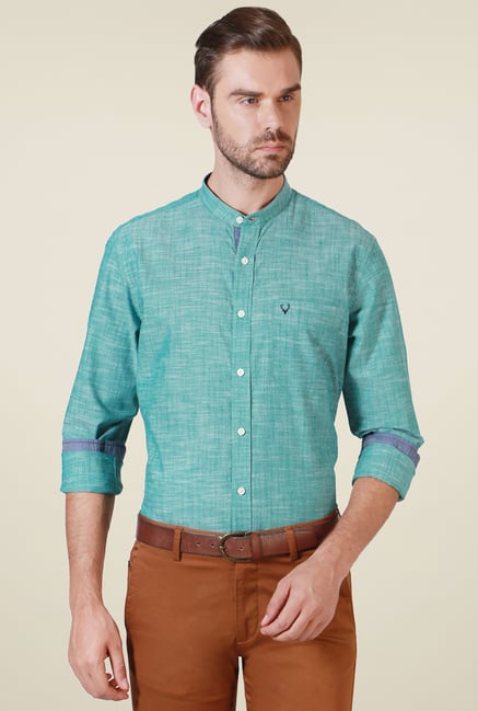 Allen Solly Green Full Sleeves Shirt Allen Solly Green Full Sleeves Shirt