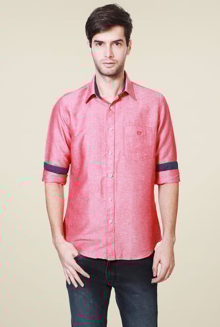 Van Heusen Pink Slim Fit Full Sleeves Shirt Van Heusen Pink Slim Fit Full Sleeves Shirt