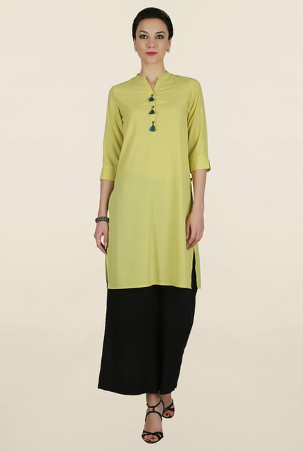 Juniper Lime Solid Kurta Juniper Lime Solid Kurta