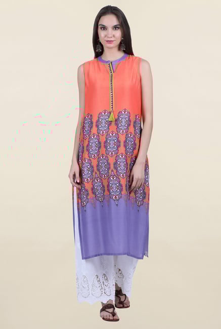 Juniper Peach Printed Kurta Juniper Peach Printed Kurta
