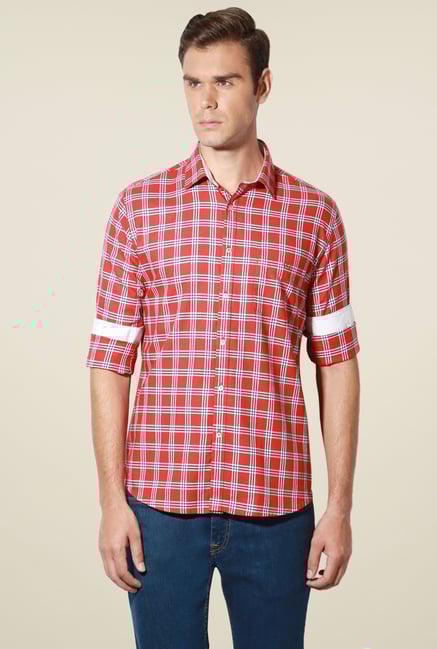 Van Heusen Red Checks Shirt Van Heusen Red Checks Shirt