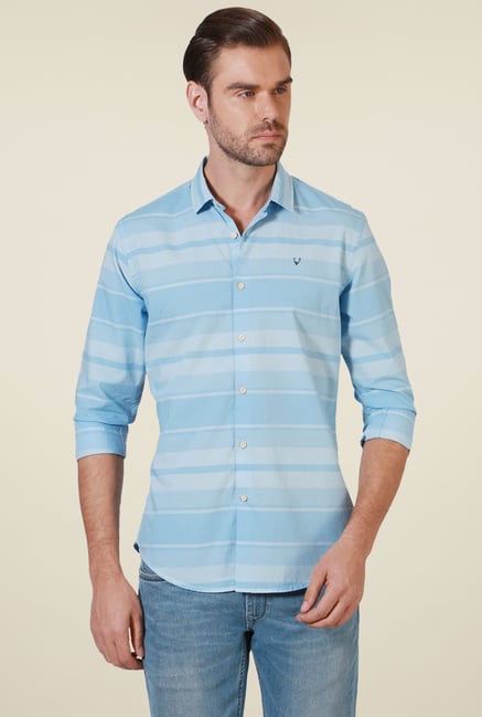 Allen Solly Blue Comfort Fit Striped Shirt Allen Solly Blue Comfort Fit Striped Shirt