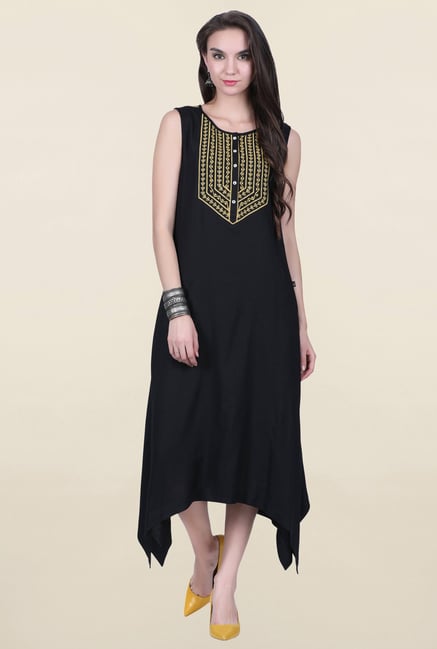 Juniper Black Embroidered Kurta Juniper Black Embroidered Kurta