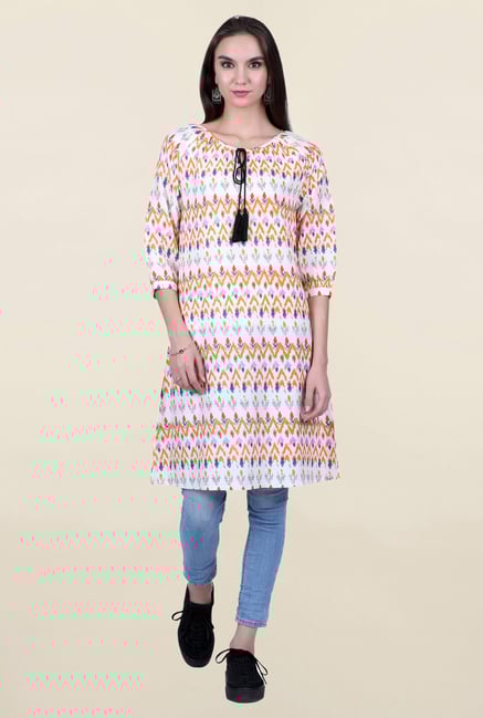 Juniper Orange Printed Kurta Juniper Orange Printed Kurta