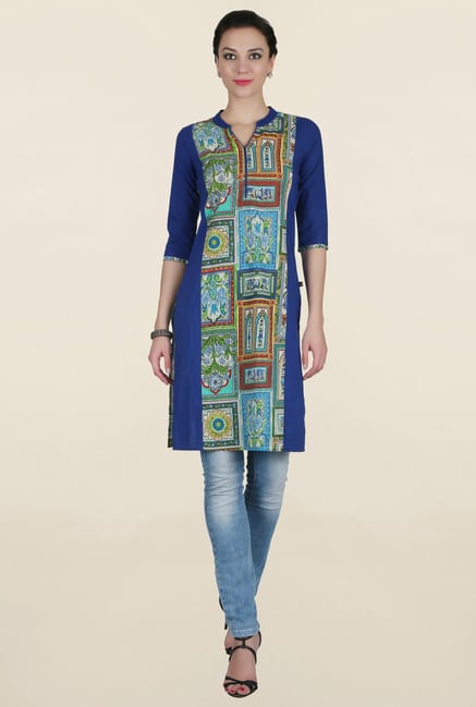 Juniper Blue Printed Kurti Juniper Blue Printed Kurti