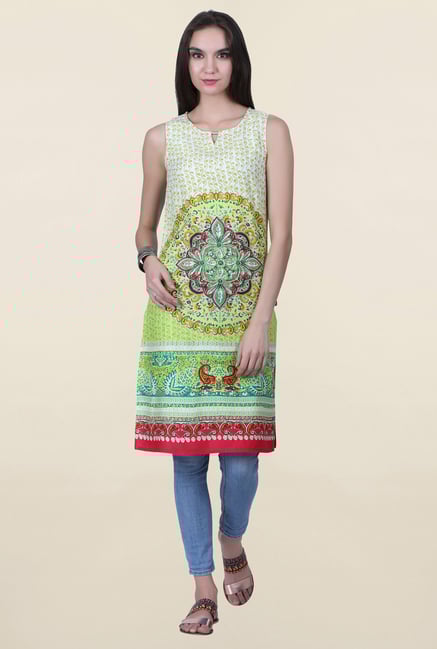 Juniper Lime Printed Kurta Juniper Lime Printed Kurta
