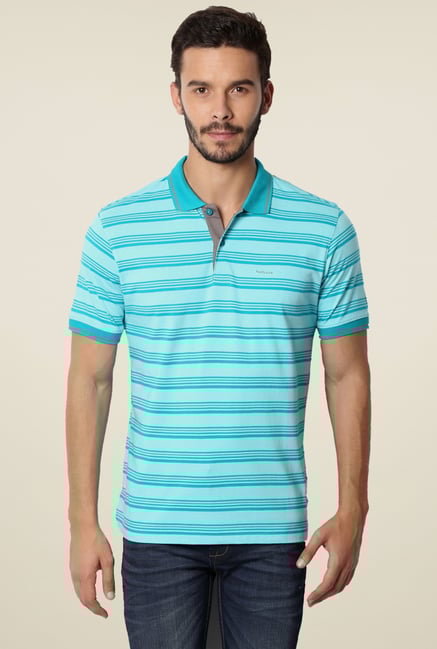 Van Heusen Turquoise Striped T-Shirt Van Heusen Turquoise Striped T-Shirt