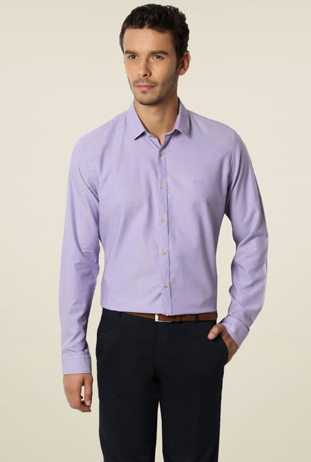 Van Heusen Lilac Slim Fit Cotton Shirt Van Heusen Lilac Slim Fit Cotton Shirt