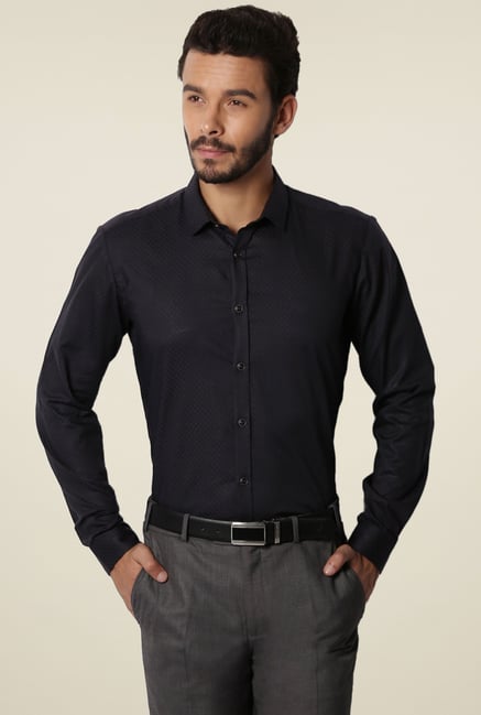 Van Heusen Black Ultra Slim Fit Cotton Shirt Van Heusen Black Ultra Slim Fit Cotton Shirt