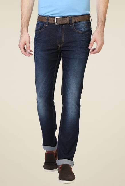 Van Heusen Navy Ultra Slim Fit Lightly Washed Mid Rise Jeans Van Heusen Navy Ultra Slim Fit Lightly Washed Mid Rise Jeans