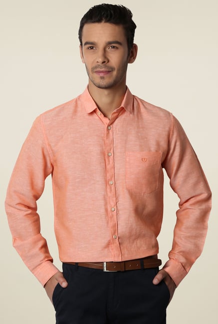 Van Heusen Orange Cotton Shirt Van Heusen Orange Cotton Shirt