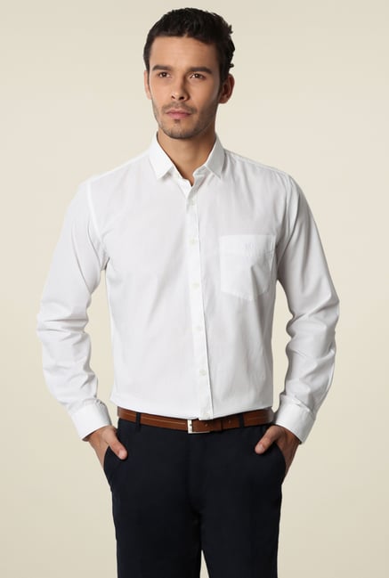 Van Heusen White Full Sleeves Cotton Shirt Van Heusen White Full Sleeves Cotton Shirt